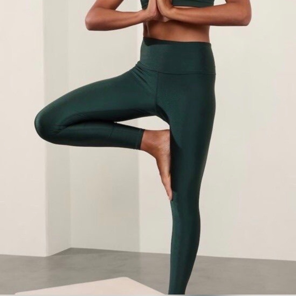Athleta Elation Ultra High Rise Shine Leggings - Cyprus Green NWOT 1X